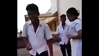 Indian School Girl And Boys Doing Masti In Get under one's Classroom